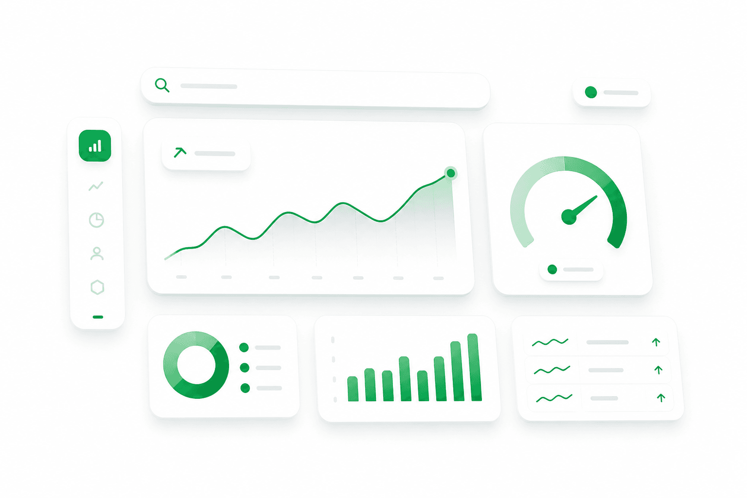 Website analytics dashboard with traffic, enquiries, and conversion panels